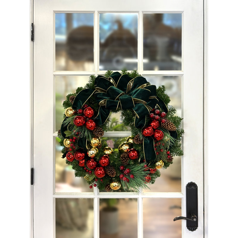 26'' Holiday Wreath with Ornaments, Berries and Pinecones