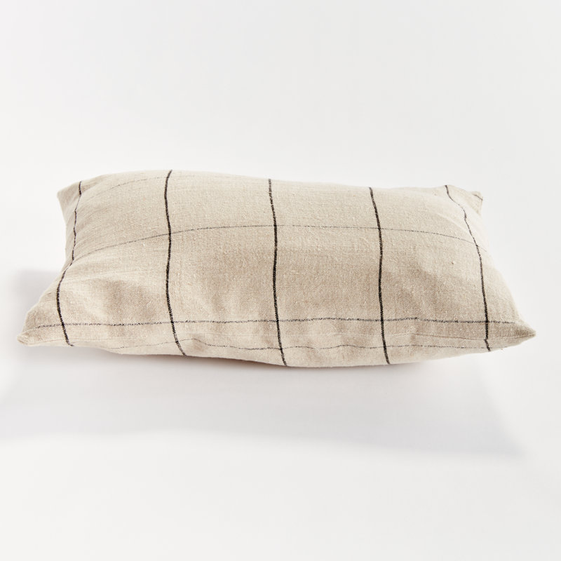 Louis European Flax Fiber Pillow Cover & Insert, 14"H x 20"W, Rectangular