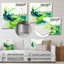 «Green and White Abstract Ink Expression VI», art mural abstrait en métal-1837326086