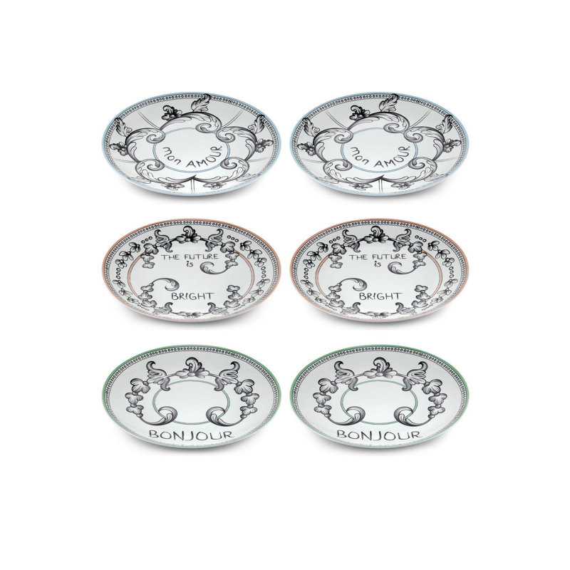 Elegant Dessert Plate Set (6 Pieces), 100% Porcelain, 7.9 x 7.9 x 0.8 inches | Dishwasher Safe, Perfect for Cakes, Pastries & Appetizers | Stylish and Durable Tableware for Entertaining & Everyday Use