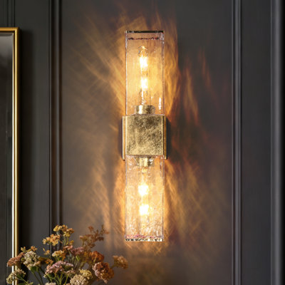 Terchie 2-Light 21"H Traditional Brass Iron Wall Sconce