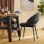 Modern Quilted Leatherette Dining Chair With Metal Tapered Legs-1852492174