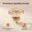 Boutons d'armoire carrés modernes en verre cristal, champagne transparent avec base en alliage de laiton poli, pour armoires, tiroirs (ensemble de 2)-124586332