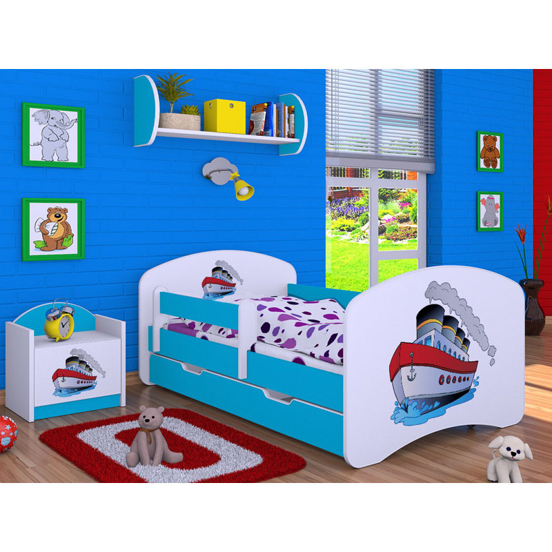 Manzi Cabin Bed Themed Beds with Storage Included, Blue