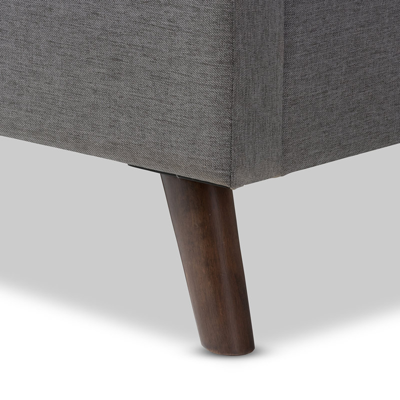 Upholstered Platform Bed, Full, Gray