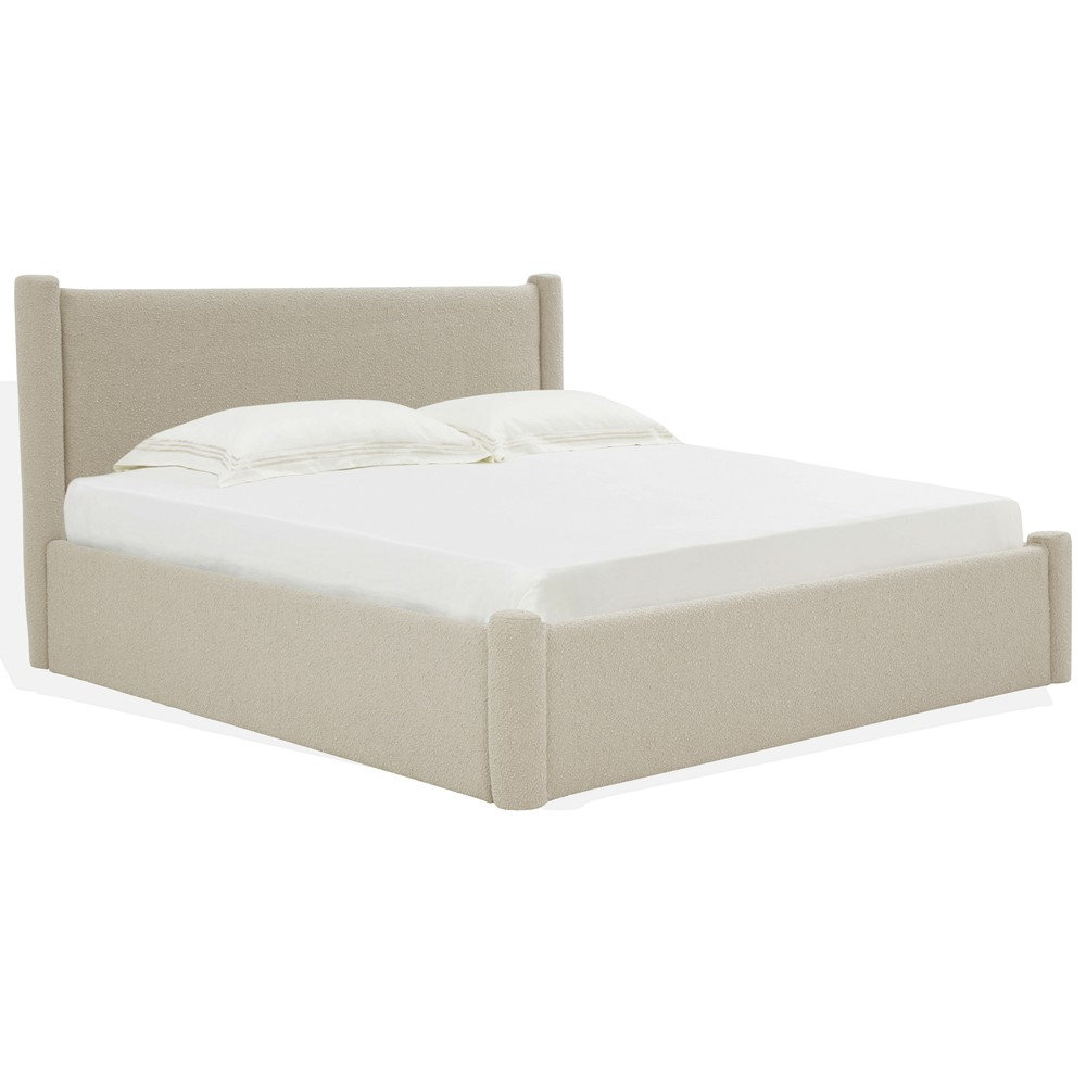 Dart Upholstered Bed, Queen, Beige