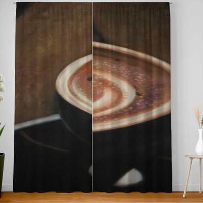 Artistic Cappuccino Blackout Curtains Pair for Home Decor