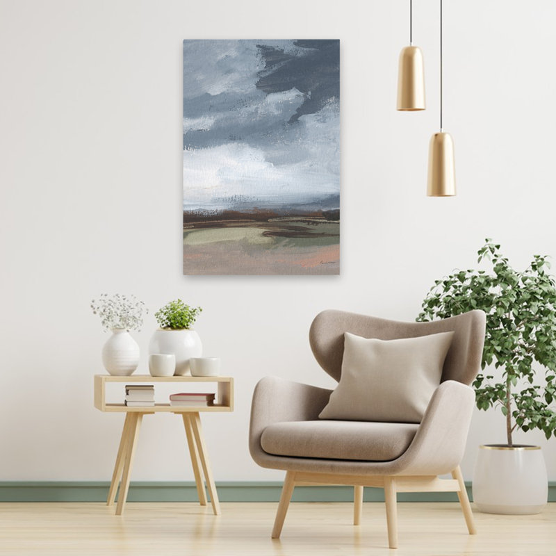 Contreventement - champ abstrait de nuages bruns, H 36 po x l 24 po