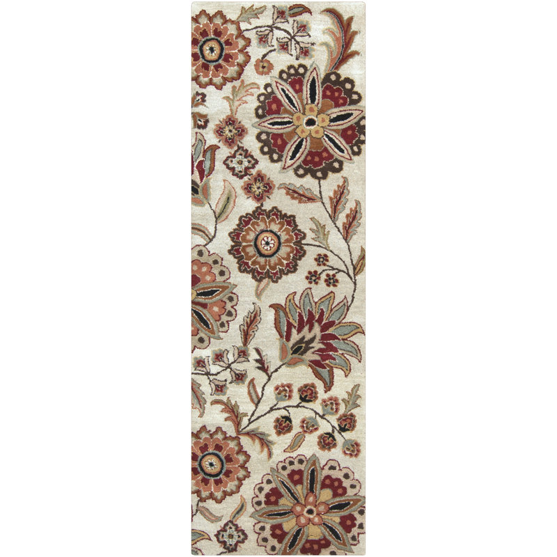 Elsberry Hand Tufted Wool Floral Indoor Rug, Runner 2'6" x 8'