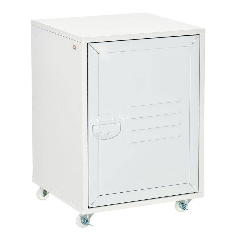 1 -Door 2 -Shelf Storage Cabinet, White