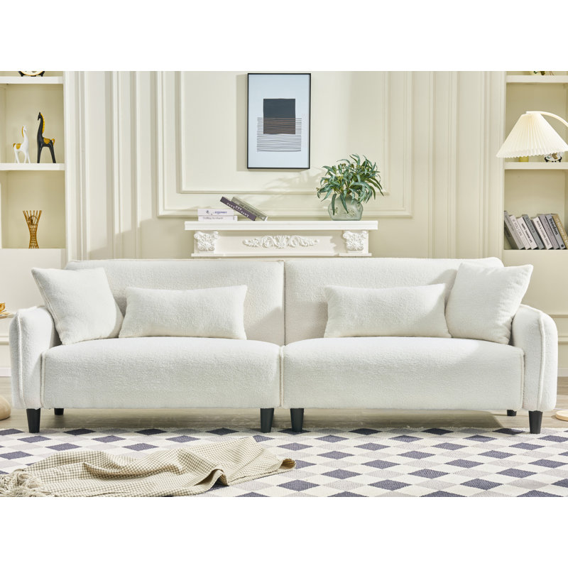 Canapé 97 po en velours pour salon, Beige