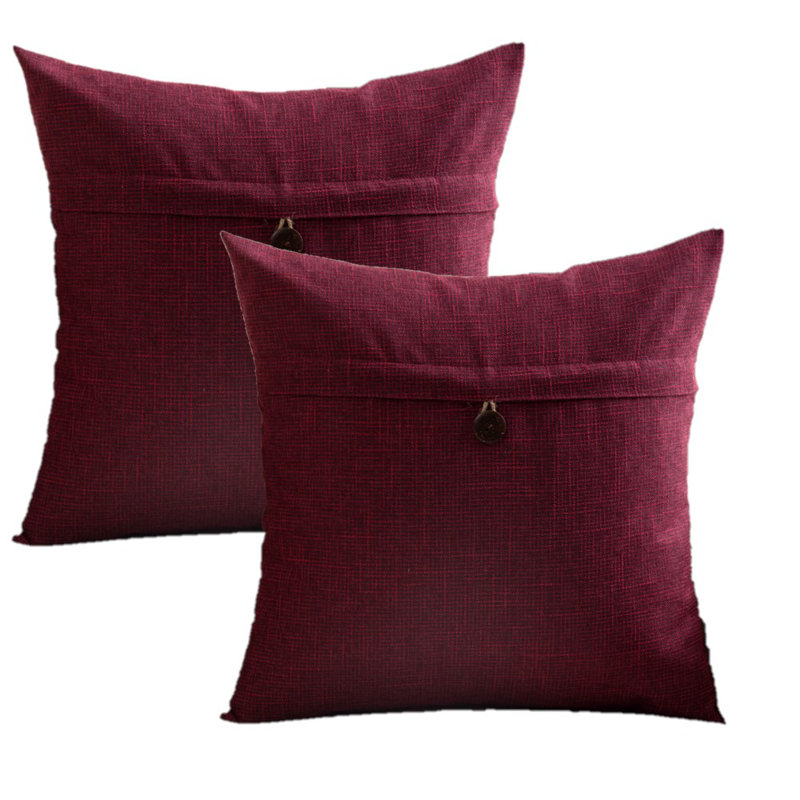 Housses de coussin carrées, Bourgogne, 18 po x 18 po, Oui