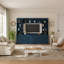 Console de télévision arquée moderne avec tiroirs et tablettes réglables