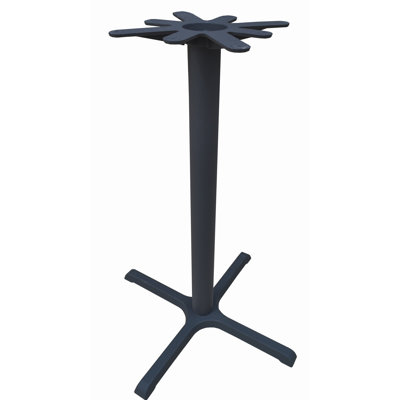 30" x 30" Cross Cast Iron Bar Height Pedestal Table Base with 17" Top Plate and 4" Column