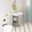 Meuble-lavabo à tablettes ouvertes de 21,6 po avec lavabo en céramique et porte à fermeture en douceur, armoire de rangement à tablettes ouvertes sur le côté gauche, assemblage requis, meuble-lavabo-668489369