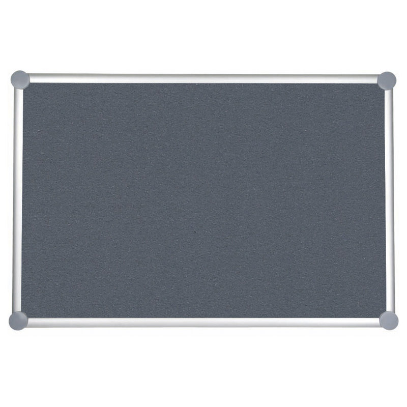 2000 Pro Pinboard with Fabric Surface, 100cm H x 150cm W, Grey/Brown/Blue