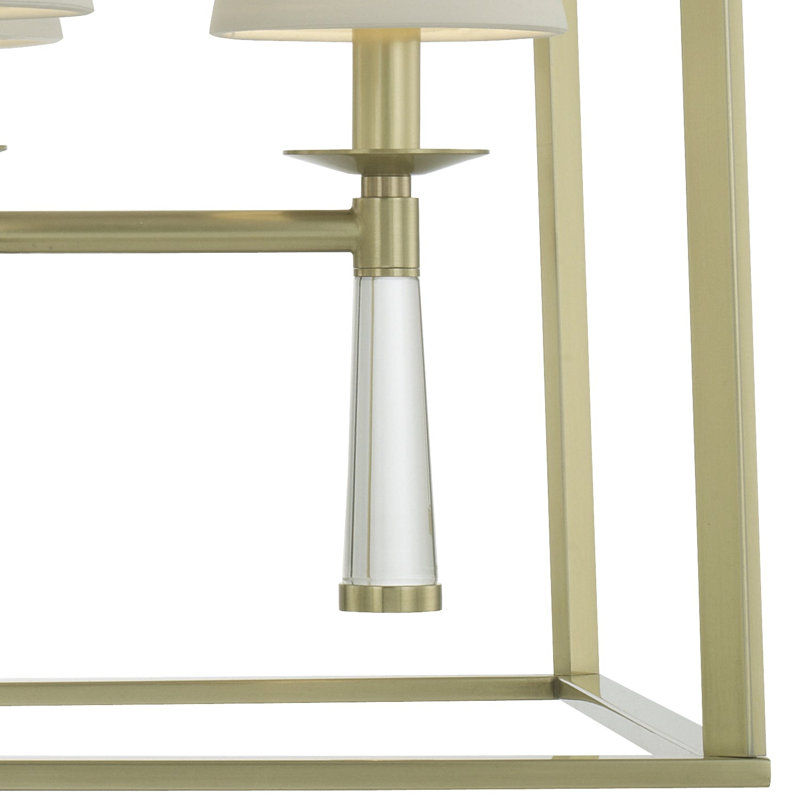 Lustre géométrique à 4 lumières Charvier, Laiton vieilli