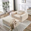 Fauteuil-lit en velours côtelé avec repose-pieds, aucun assemblage requis-1650573559