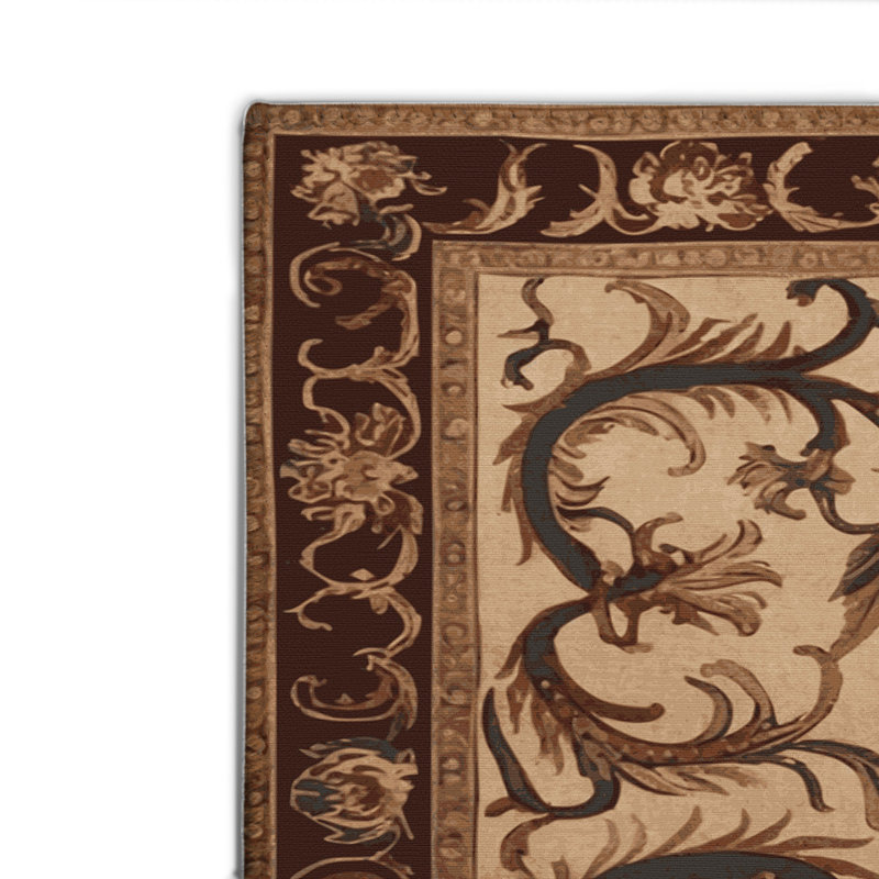 Tapis beige français d'intérieur et d'extérieur, Rectangulaire 2 pi x 3 pi