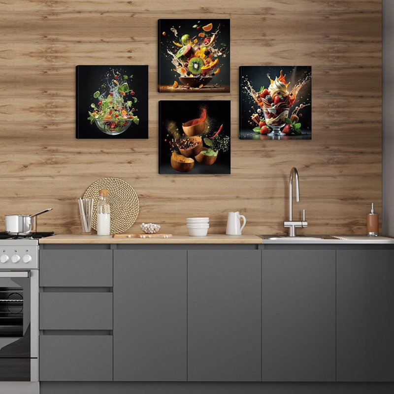 4 Piece No Frame Print on Canvas