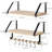 2 Piece Floating Shelf with Hooks