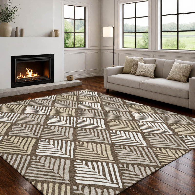Tapis intérieur / extérieur lavable à la machine Chantille ACN2818, Chocolat, 3 pi x 5 pi