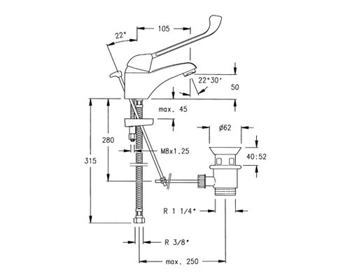 Shila Basin Mixer with Waste