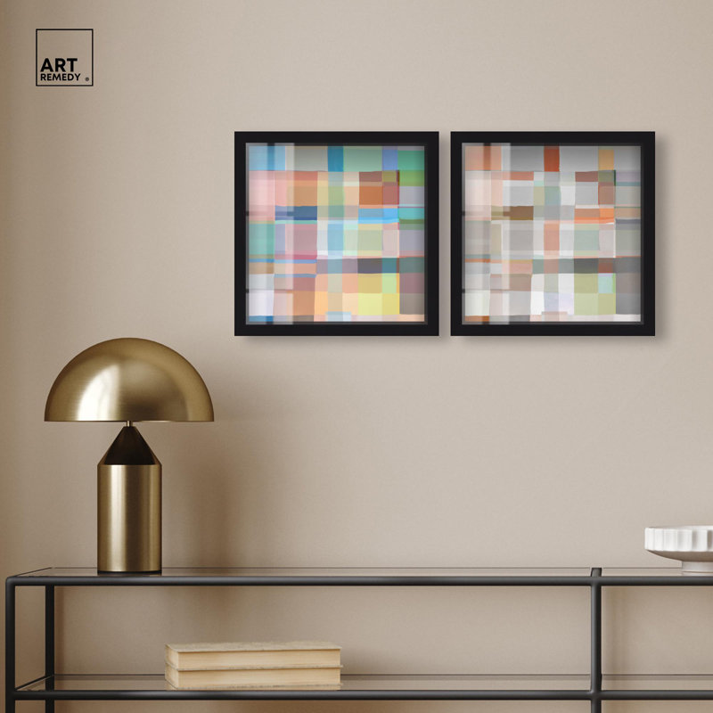 «Neutral Luxe Living Set Shadowbox» par Art Remedy, H 13 po x l 13 po, Noir
