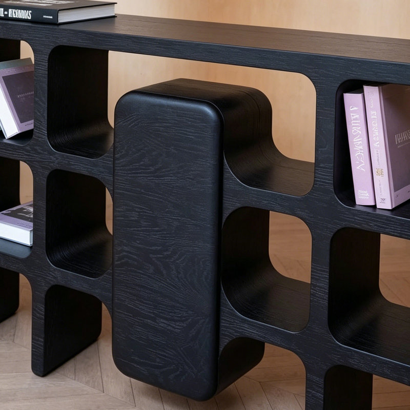 Console moderne de style minimaliste noir, H 35,4 po x l 70,9 po x P 17,7 po