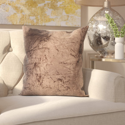 Linen, Cotton & Viscose Blend Removable Cover Pillow Throw Authentic Handmade Square Polyester Fill Non-Reversible Soft Textured Solid Brown With Cotton Backing