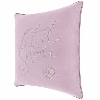 Coussin «Let It Snow» Sparkles Home | Velours avec perles et strass | Insertion de plumes