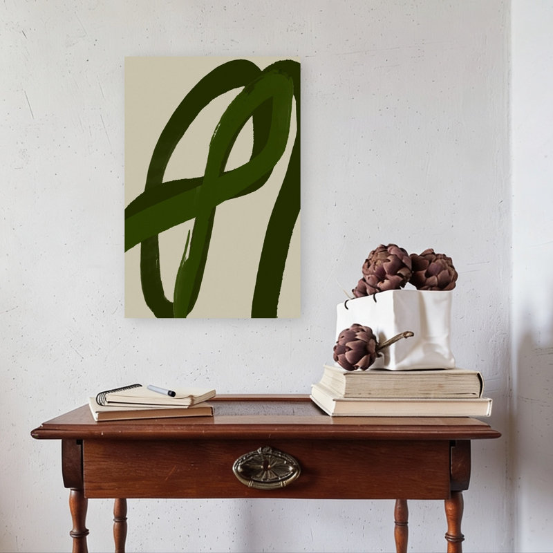 Verdant Curves Abstract Contemporary Minimalist Wall Art Print, 60.96cm H x 40.64cm W