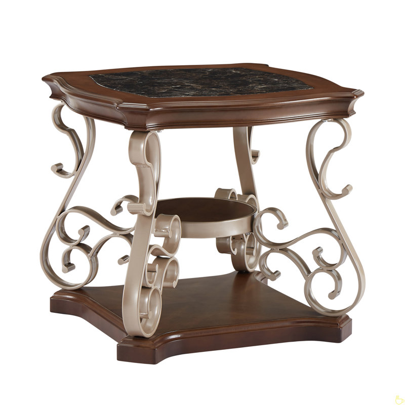 End Table With Birch Middle Shelf