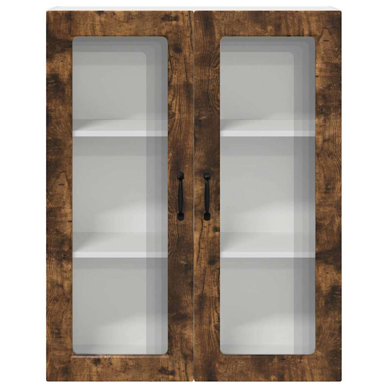 Vidaxl Kitchen Wall Cabinet With Shelf Concrete Grey 80 X 31 X 100 Cm, 100cm H x 80cm W x 31cm D, Smoked Oak