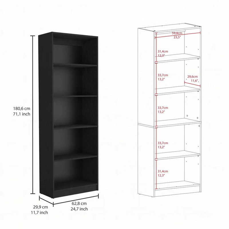 3 bibliothèques de salon 3 pièces, (6 tablettes) H 71,1 po x l 24,7 po x P 11,7 po