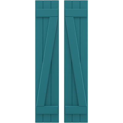 Americraft 2 Batten Exterior Real Wood Joined Board-N-Batten Shutters W/ Z-Bar (Per Pair)
