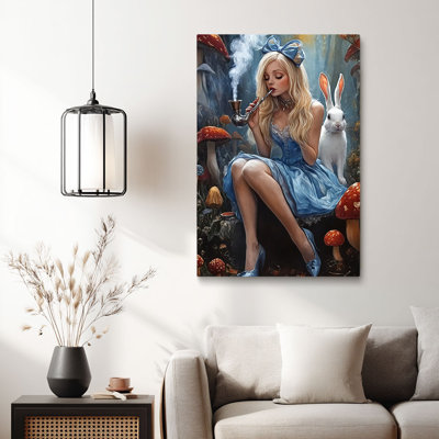 Whimsical Alice in Wonderland Rabbit Canvas Print - Urban Studio