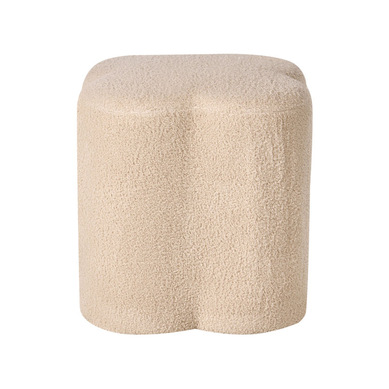 41cm Wide Irregular Solid Colour Pouffe Ottoman, Beige