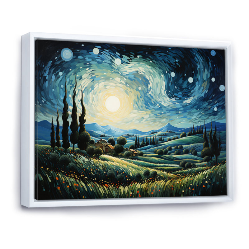 «Vangogh The Swaying Cypress I», art mural Vangogh par Vincent Van Gogh, peinture, H 34 po x l 44 po x P 1,5 po