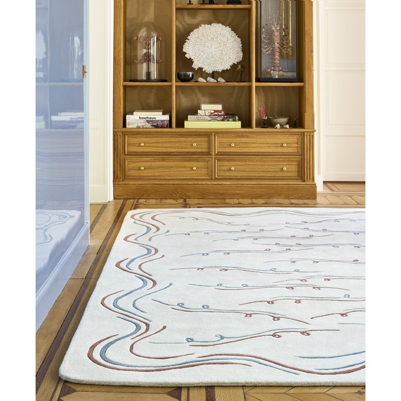 Nazare, Rectangle 6'7" x 9'10", White/Blue