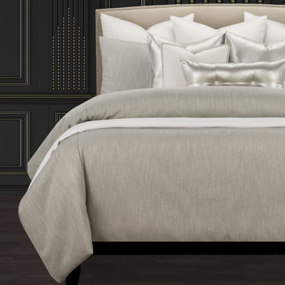 Lumiere Truffle Microfiber Reversible Mid-Century Modern Duvet Cover & Insert