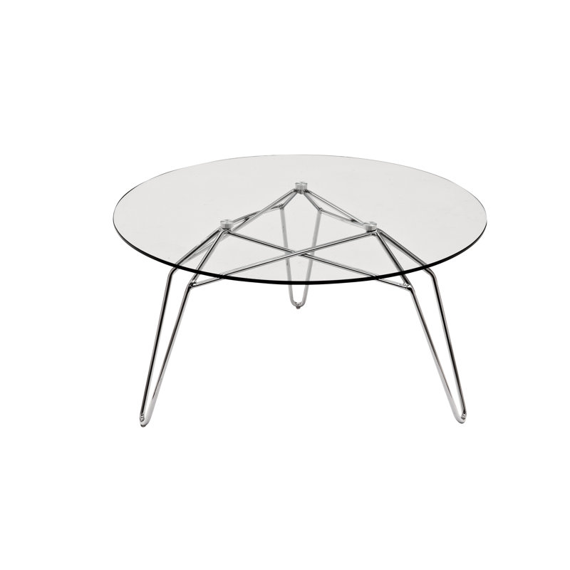 Sanibel Glass Top Coffee Table, Chrome