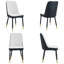 Chaises de salle à manger modernes en similicuir deux tons avec capitonnage géométrique et pieds en métal-860571010