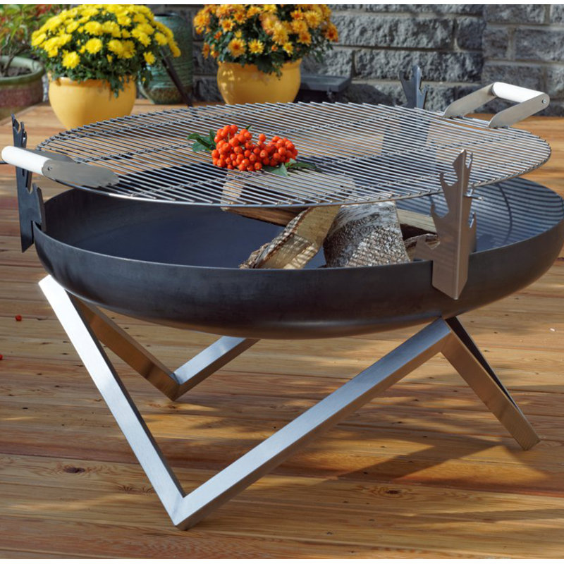 Grille de barbecue ronde en acier inoxydable