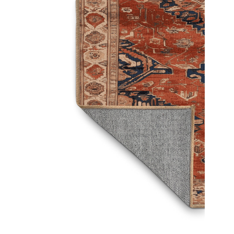 Tapis brun lavable à la machine, Carré 5 pi
