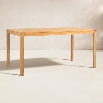 59"L Solid Teak Outdoor Dining Table