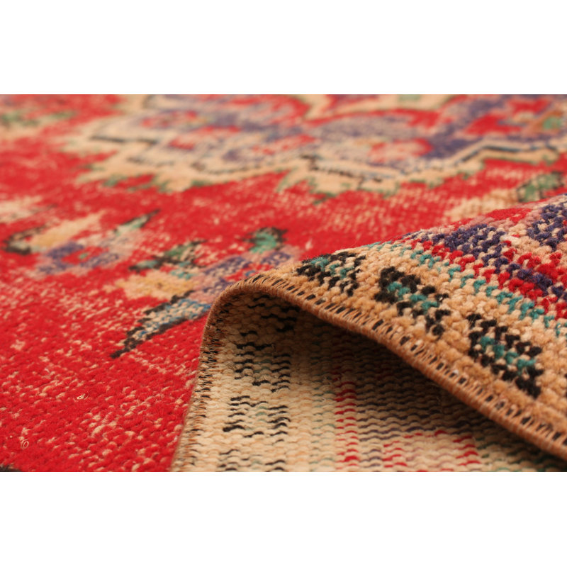 Tapis décoratif en laine de conception unique en laine noué à la main des années 1980 5 pi 10 po x 9 pi 6 po Betselot