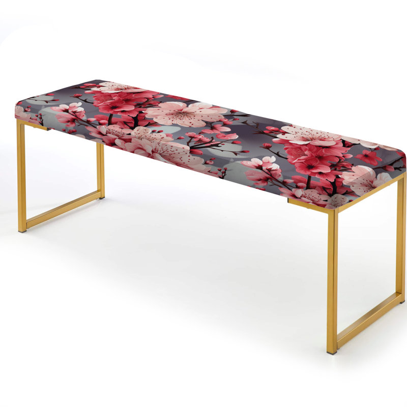 Cherry Blossom Delight - Banc rembourré oriental doré