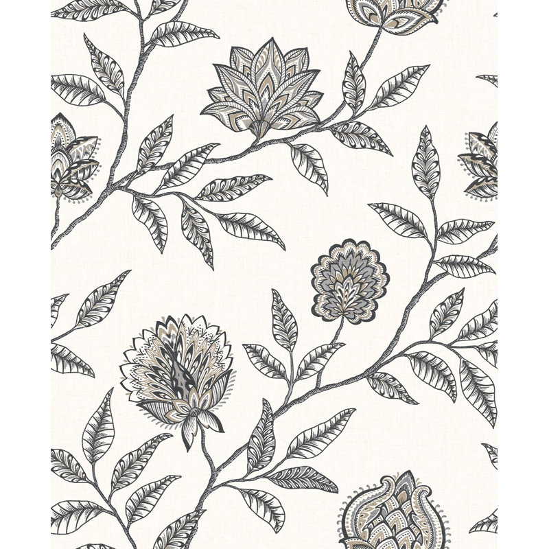 Rouleau de papier peint adhésif L 18 pi x l 20,5 po Mangonia Jaclyn, Gris charbon / grès