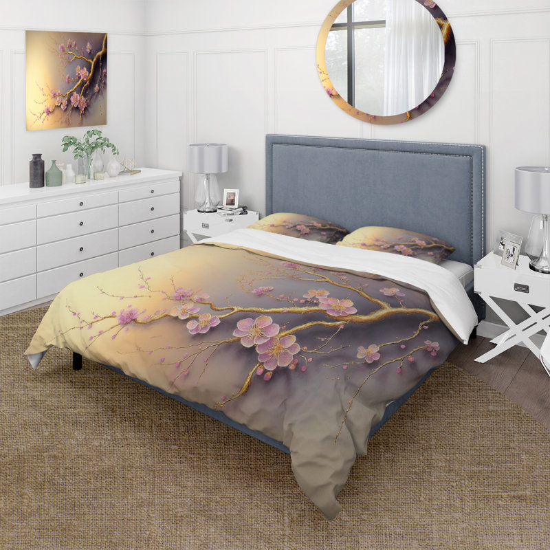 Ensemble de housse de couette en microfibre / polyester rose et prune, Housse de couette simple + 1 taie décorative stan